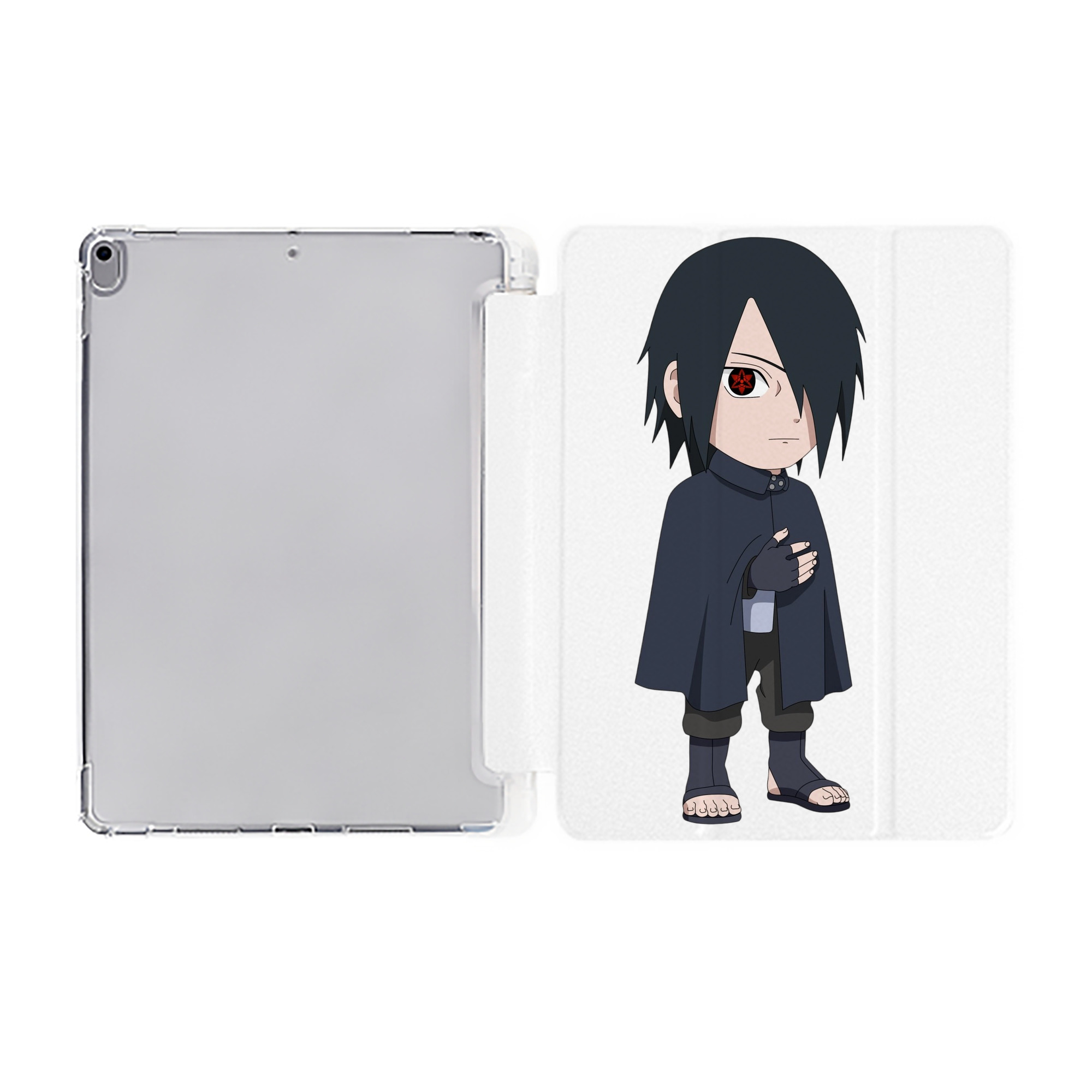（画像用） NARUTO -ナルト- うちは サスケ Uchiha Sasuke IPad ケース ペン収納付き 三つ折りスタンド PUレザー×シリコン 対応機種9.5/10.5/10.9インチ